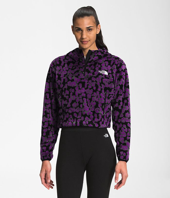 The North Face Pullover Dames Printed Osito ¼ Rits Hoodie KVAD27436 - Paars/Leopard